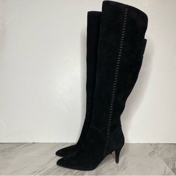 Vince Camuto Seselti Black Suede Pointy Toe Tall Boot 8 1/2 M - Picture 16 of 16